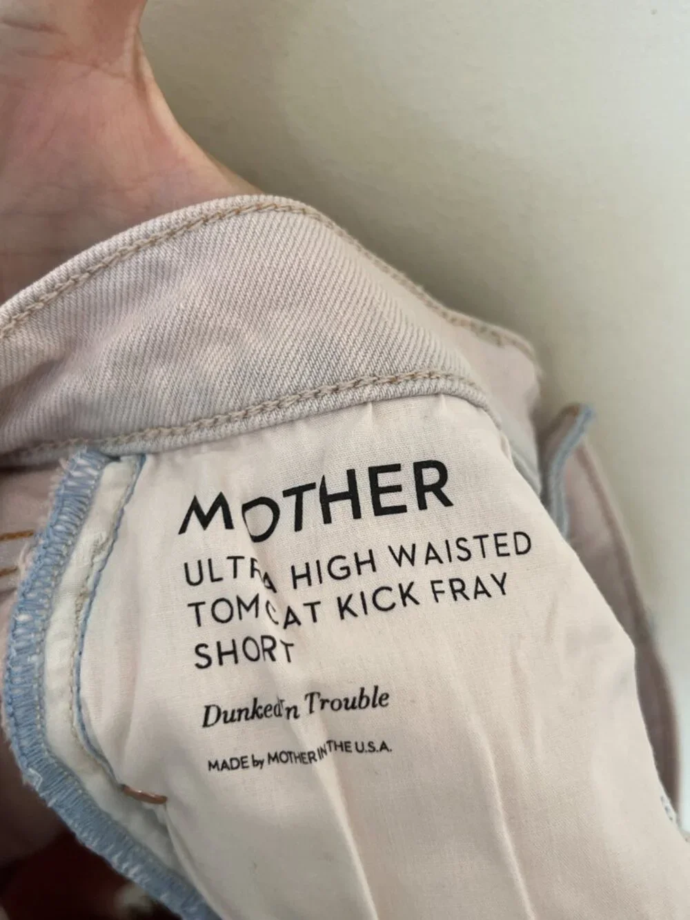Mother Dunked In Trouble Ultra High Waist Tomcat Kick Fray Shorts